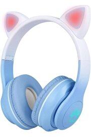 STOREMAX STN-28 Pro Kedi Kulaklı Tasarımlı RGB Işıklı Kulaklık Mavi 1014773