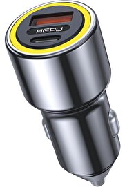 STOREMAX elizzashop Hp-782 Araç Içi Şarj Cihazı 3.1A Pd 48 Watt Fast Hızlı Şarj Aleti Metal Çakmaklık Şarj Ty