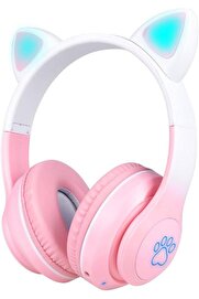 STOREMAX STN-28 Pro Kedi Kulaklı Tasarımlı RGB Işıklı Bluetooth Kulaklık Pembe 1175713
