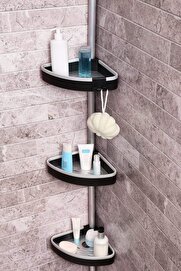 STOREMAX Venta 3Lü Köşe Rafı Aynasız-Siyah M-N38-06 1014773