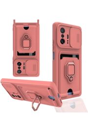 STOREMAX Mi 11T Pro Kılıf Ipli Lens Sürgülü Yüzüklü Kartvizitli Silikon Zuma 1014773