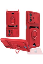 STOREMAX Mi 11T Pro Kılıf Ipli Lens Sürgülü Yüzüklü Kartvizitli Silikon Zuma 1014773