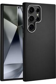 STOREMAX S24 Ultra için Leth Shield Serisi Parmak İzi Tutmayan Deri Görünümlü Metal Tuşlu ve Metal Lens Çerçe