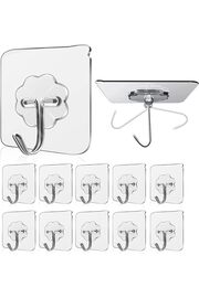 STOREMAX Askısı 10 Adet Şeffaf İz Bırakmayan Güçlü Yapışkanlı Kapı Arkası Banyo Mutfak Düzenleyici Metal Kanc