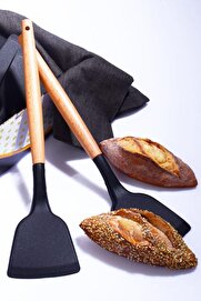STOREMAX modashine Diyarı Bambu Saplı Silikon Spatula Siyah no modascope 1014773