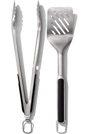 STOREMAX modashine Good Grips Spatula ve Maşa Seti - Bulaşık Makinesinde Yıkanabilir Barbekü Maşası Seti Pasl