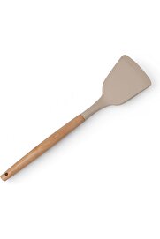 STOREMAX modashine Bambu Saplı Silikon Geniş Spatula, Bambu Uzun Silikon Geniş Spatula 27cm 3 Renk Seçenekli