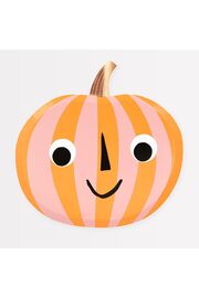 STOREMAX - Pink & Orange Stripy Pumpkin Plates - Pembe & Turuncu Çizgili Balkabağı Tabaklar (8'li) 1014