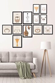 STOREMAX 12 Parça Dekoratif Mdf Tablo Seti Çerçeve Görünümlü DEKOLIADKJ046 1014773