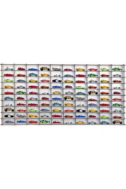 STOREMAX 1/64 Hobi Araba Rafı Yatay 100 Araçlık (Beyaz, MDF) 1014773