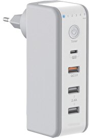 STOREMAX 30 WATT PD18W Zaman Ayarlı USB Çıkışlı Priz 180 Derece Döndürülebilir Fiş QC3.0 2.4A USB Çıkışlı M8J