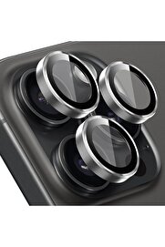 STOREMAX LABS 15 Pro Max / 15 Pro Screen Protector 9H Safir Cam Kamera Metal Lens (Gümüş) 1014773