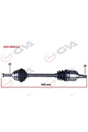 Skoda KOMPLE AKS SOL FAVORIT 1.3 89-94 599.5mm 6U0407271F