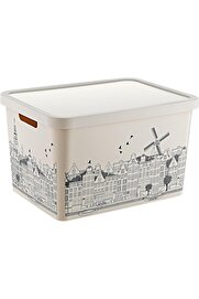 STOREMAX Stafi Desenli Çok Amaçlı Kapaklı Kutu 18 LT AMSTERDAM 1014773