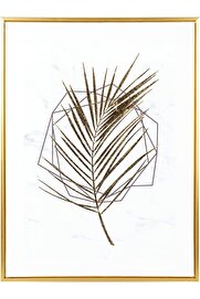 STOREMAX Renk Ahşap Çerçeveli Kabartmalı Yaprağı Kanvas Tablo -Beyaz 45x2,5x60 Cm. 1014773