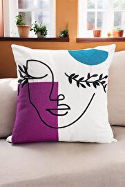 STOREMAX elizzashop Bohem 45X45 Özel Tasarım Punch Panç Süzene Desen Dekoratif Kırlent Kılıfı Modern Beyaz 11