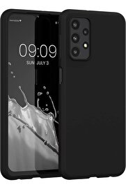 STOREMAX A23 Uyumlu içi Kadife Lansman Silicone kılıf Şok Emici Full Kasa Koruma Sağlayan Kılıf (Siyah) 1014