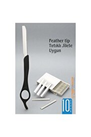 Toptan Bulurum Feather Tip Jili Ustura 10 Yedek Jili Profesyonel