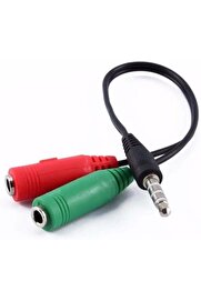 STOREMAX elizzashop Aux Ses Splitter Kablosu, Mikrofon ve Kulaklık Ayırıcı Y Adaptör, Aynı Anda Çift Kulaklık
