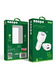 STOREMAX shpsell Type-C (PD) ve USB Girişli LED Işıklı Turbo Araç Şarj Cihazı – Çift Çıkışlı – Model A7 1175