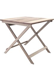 STOREMAX Sydney Masif Ahşap Katlanır Bahçe Masası, 75x75x73 cm, Organik Beyaz 1014773