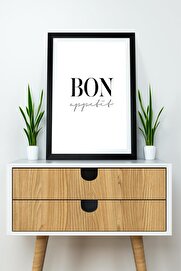 STOREMAX Tek Parça Çerçeve Görünümlü Yazılı Mdf Tablo "Bon Appetit" 1014773