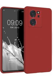 STOREMAX pltnstoreshop Matte Silicone Xiaomi Mi 13T Pro için Kılıf Kırmızı [Mi 13T Pro ile Uyumlu Kılıf - Kır