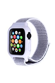 Buti̇k Ally Apple Watch 6-Se-5-4 44Mm / 3-2-1 42Mm Kayış Kordon Kılıf Si̇li̇kon-(5775)