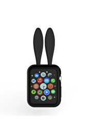 Buti̇k Ally Apple Watch 1-2-3-4 42Mm Tavşan Fi̇gürü Si̇li̇kon Kılıf-(5775)