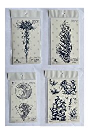 Ai̇rbrush Tattoo Lotus Yazı 2-4 Hafta Kalıcı Geçi̇ci̇ Dövme Seti̇ Yarı Kalıcı Dövmeler