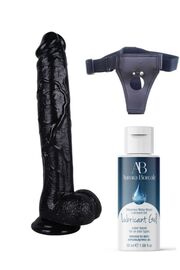 modda shop Censan Belden Bağlamalı Kayganlaştırıcı Set Noctis 30cm Siyah Dildo No:39