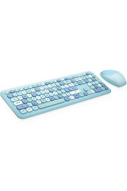 Evi̇mdeyokyok Mofi̇i̇ No666 Mavi̇ Klavye Mouse Set