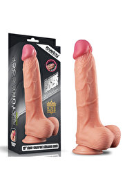 Elisium Censan 10 İnç Dual Layer Platinum Silicone Cock Dildo