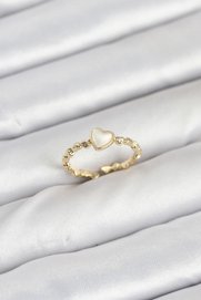 Evi̇mdeyokyok Pi̇ri̇nç Gold Renk Kalpli̇ Model Kadın Yüzük Tj-Byk3874