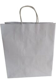 STOREMAX BRFShop Saplı Kâğıt Torba Çanta Beyaz Kraft Torba Çanta 26x14x30 cm (25 Adet) 1165984