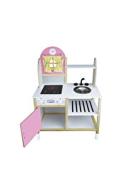 gizmurstore T1012 AHŞAP MUTFAK PEMBE LEDSİZ