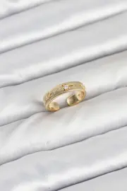 Evi̇mdeyokyok Pi̇ri̇nç Gold Renk Zi̇rkon Taşlı Kutup Yıldızı Model Kadın Yüzük Tj-Byk3898