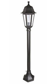 gizmurstore ZERPA 6854 Optik Altıgen Siyah Bahçe Direk 1 MT E27 Duy
