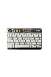 evimdeyokyok ZR612 Rgb Şeffaf Beyaz Bluethooth Klavye