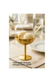 Toptan Bulurum Gold Inox Çelik Ayaklı Dondurma ve Sunum Kasesi – Tatlı, Lokum ve Sunum Kabı
