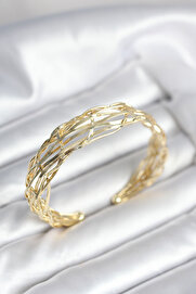 Toptan Bulurum Gold Renk Pirinç Vintage Kadın Bileklik