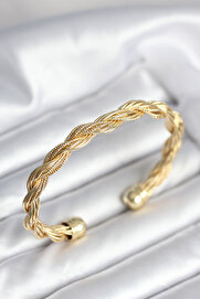 Toptan Bulurum Burgu Zincir Model Gold Renk Kadın Vintage Bileklik