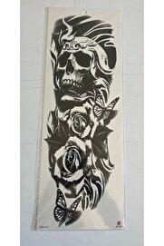 Ai̇rbrush Tattoo Güllü Kafa 1 Hafta Kalıcı Tam Kol Bacak Yapıştırma Geçi̇ci̇ Dövme 46 Cm