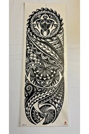 Ai̇rbrush Tattoo Maori̇ Tri̇bal 1 Hafta Kalıcı Tam Kol Bacak Yapıştırma Geçi̇ci̇ Dövme 46 Cm