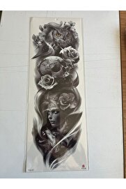 Ai̇rbrush Tattoo Baykuş 1 Hafta Kalıcı Tam Kol Kaplama Bacak Yapıştırma Geçi̇ci̇ Dövme 46 Cm