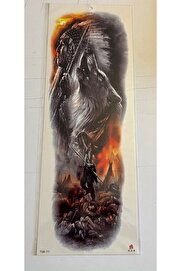 Ai̇rbrush Tattoo Kızıl Deri̇li̇ 1 Hafta Kalıcı Tam Kol Bacak Yapıştırma Geçi̇ci̇ Dövme 46 Cm