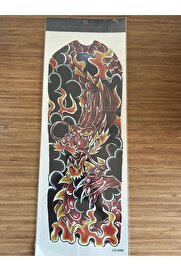Ai̇rbrush Tattoo Ejderha 1 Hafta Kalıcı Tam Kol Bacak Yapıştırma Geçi̇ci̇ Dövme 46 Cm