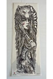 Ai̇rbrush Tattoo Kızıl Bozkurt 1 Hafta Kalıcı Tam Kol Kaplama Bacak Yapıştırma Geçi̇ci̇ Dövme 46 Cm