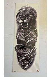 Ai̇rbrush Tattoo Kaplan Gözü 1 Hafta Kalıcı Tam Kol Bacak Yapıştırma Geçi̇ci̇ Dövme 46 Cm