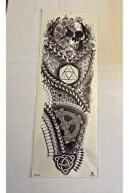 Ai̇rbrush Tattoo Kuru Kafa 1 Hafta Kalıcı Tam Kol Bacak Yapıştırma Geçi̇ci̇ Dövme 46 Cm